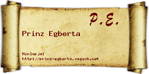 Prinz Egberta névjegykártya